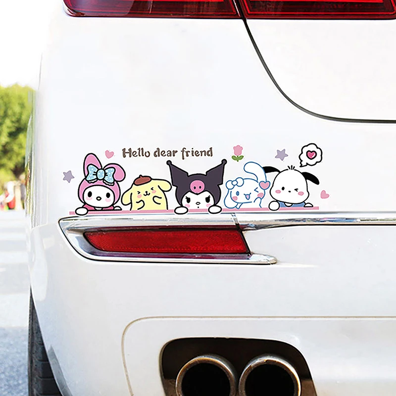 DIY Accessories Sanrio Hello Kitty 3D Cute Car Door Stickers Car Handle Protective Film Waterproof Vinyl Decal Decoration