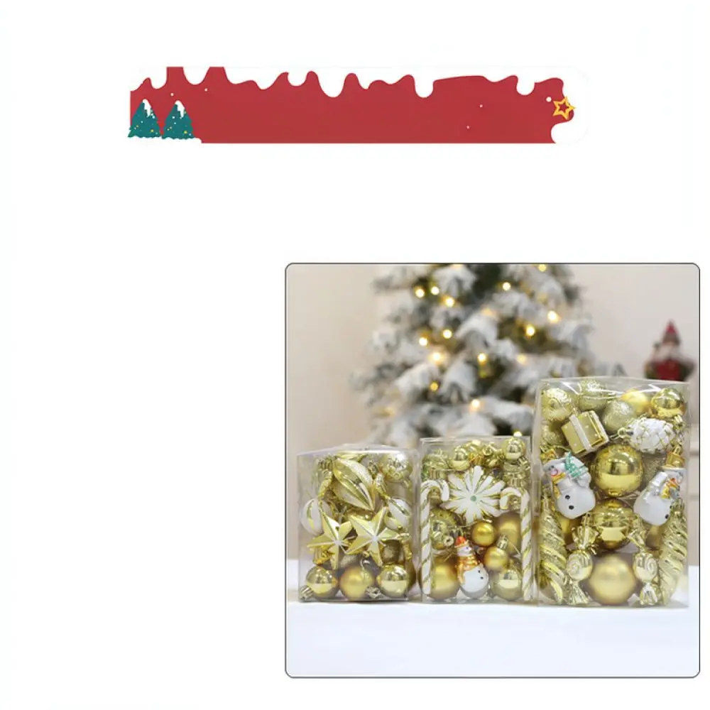 Festive Christmas Tree Hanging Ornaments Gold Decorative Pendants Set Gift Box For Holiday Party Home Decoration