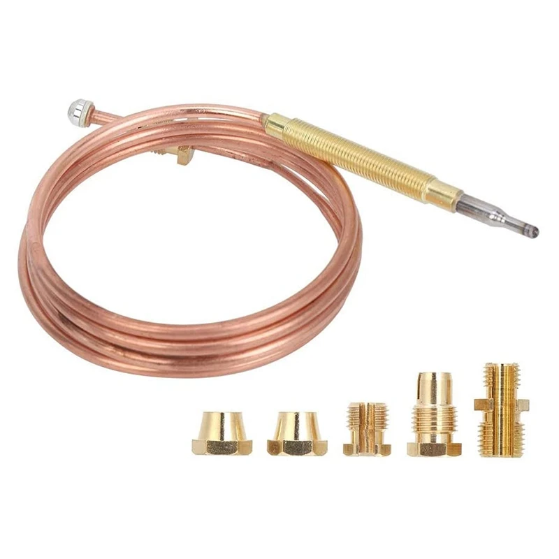 

Universal Gas Stove Thermocouple with 5Pcs Nuts Heating Gas Replacement Thermocouple Adaptor