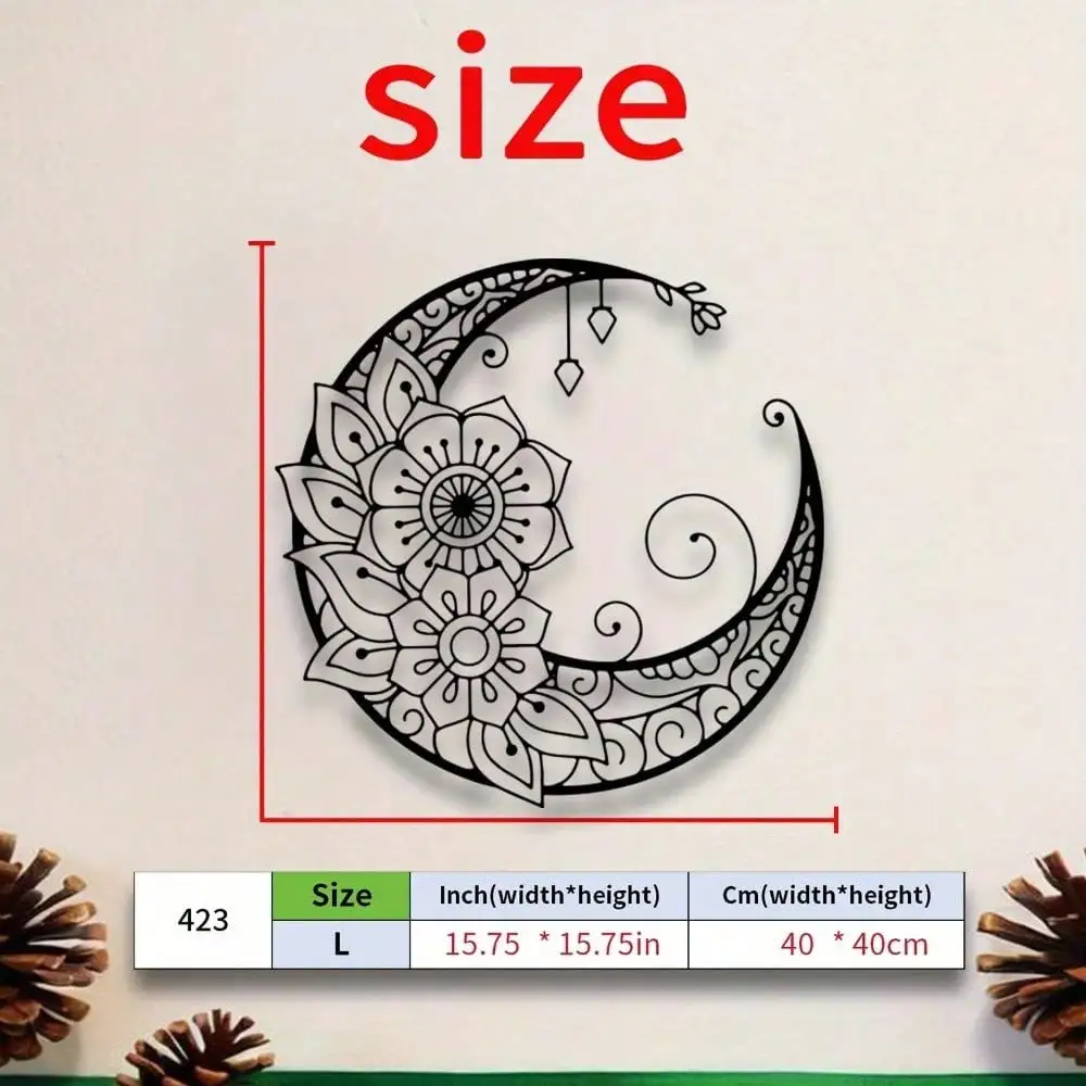 CIFbuy Metal Wall Art Mandala Lotus Sculpture Rotating Hook Bohemian Home Decor For Living Room Bedroom Indoor Outdoor