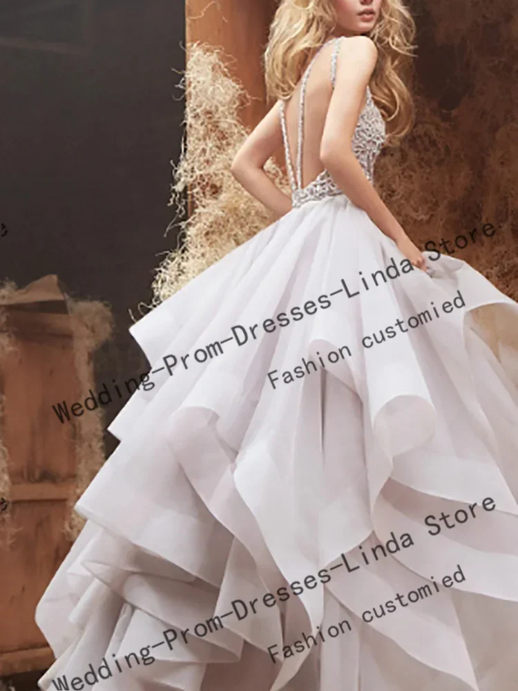 

Luxury Irovy V-Neck Evening Dresses for Women Tulle Beads A-line Tiered Skirt Prom Party Gala Special Events Wedding Dress 2025