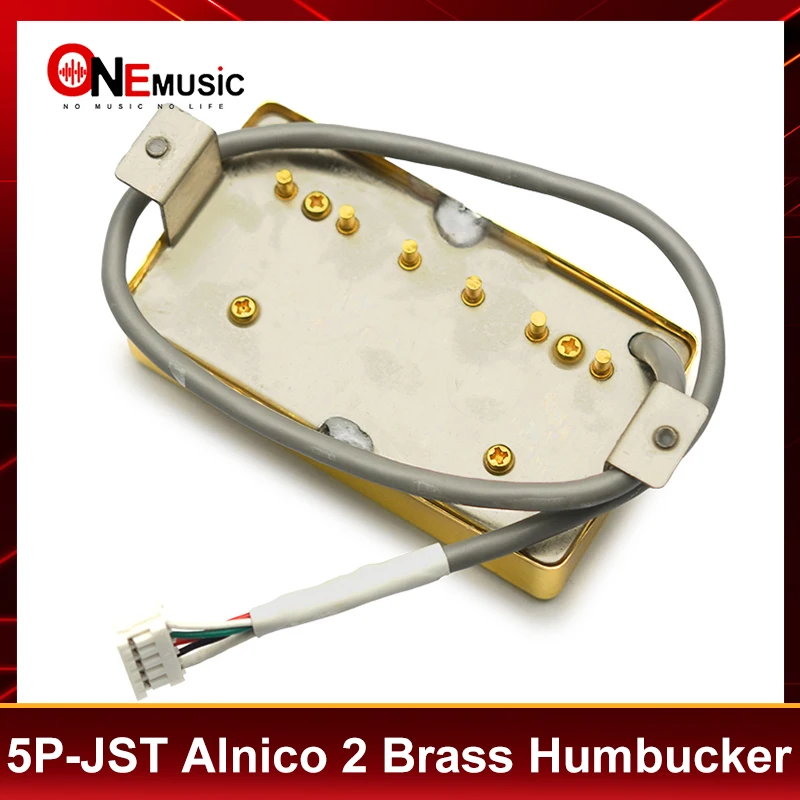 

Звукосниматель серии 57/57+ с латунным корпусом Alnico II, никелированным покрытием и высококачественной светодиодной базовой пластиной, выход 5P-JST, никель/золото, 50 мм