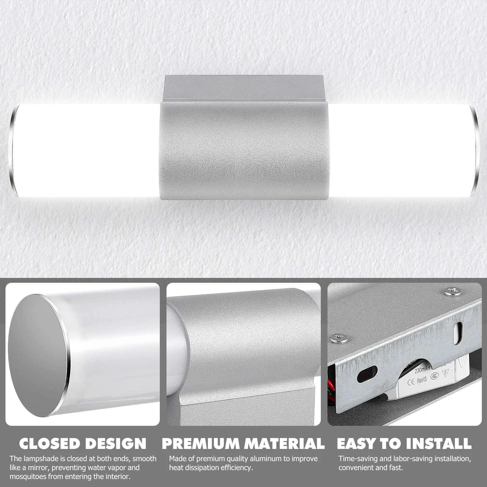 LED 화장대 조명 모던 미니멀리스트 아크릴 갓 알루미늄 고정구 욕실 화장대 조명 거울 위 벽등 욕실용