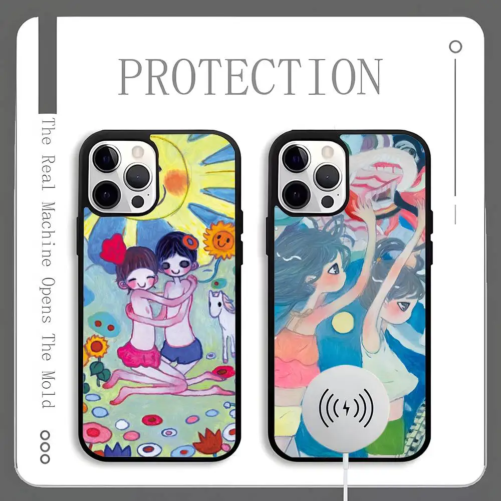 

A-Aya T-Takano Phone Case For Magnetic Wireless Charge Cover For iphone 16 15 14 13 12 11 Pro Max Plus Coque