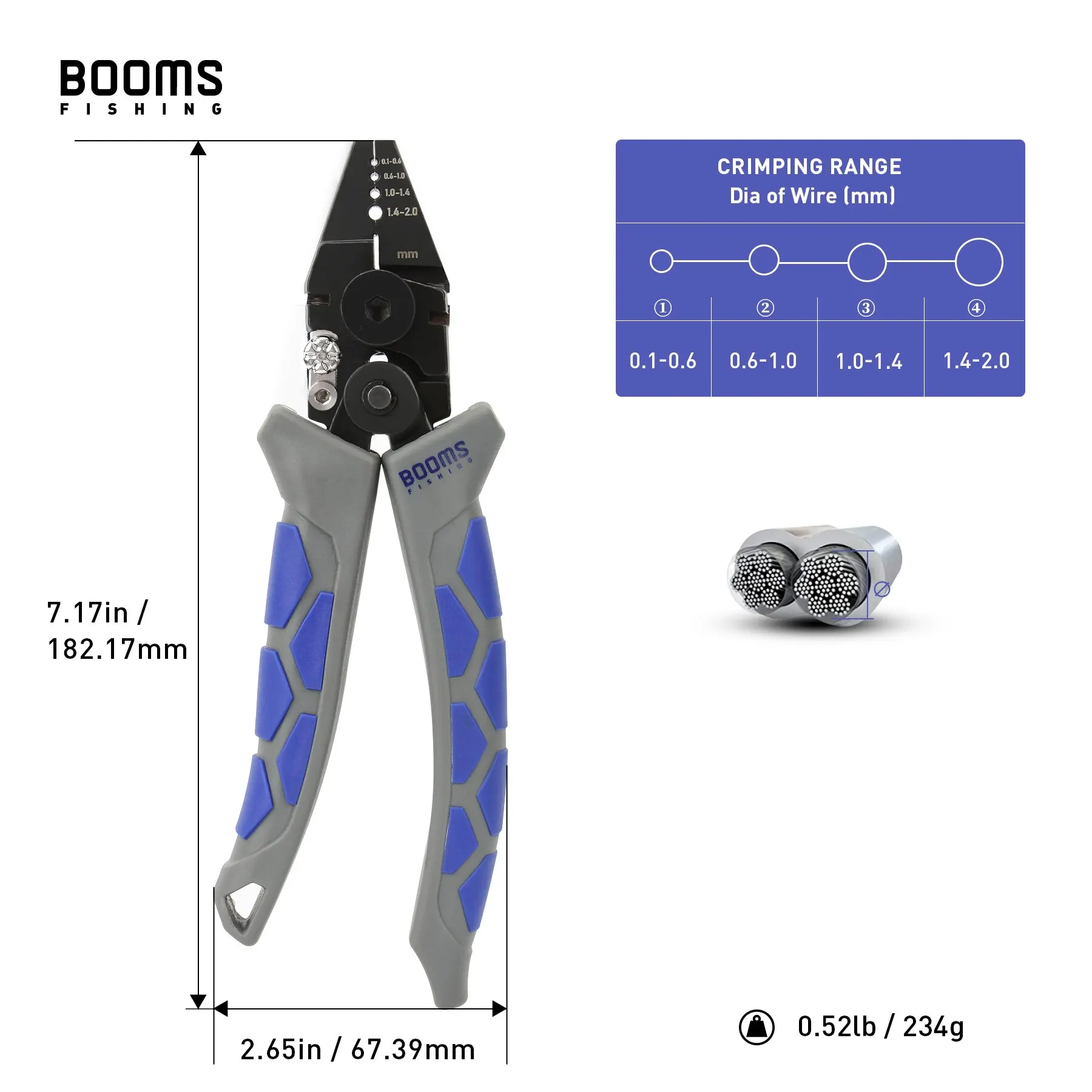 Booms Fishing CP4 Fishing Crimping Pliers High-carbon Steel Wire Scissors Cutting For Crimp Double-Barrel Sleeves Tackle Tools