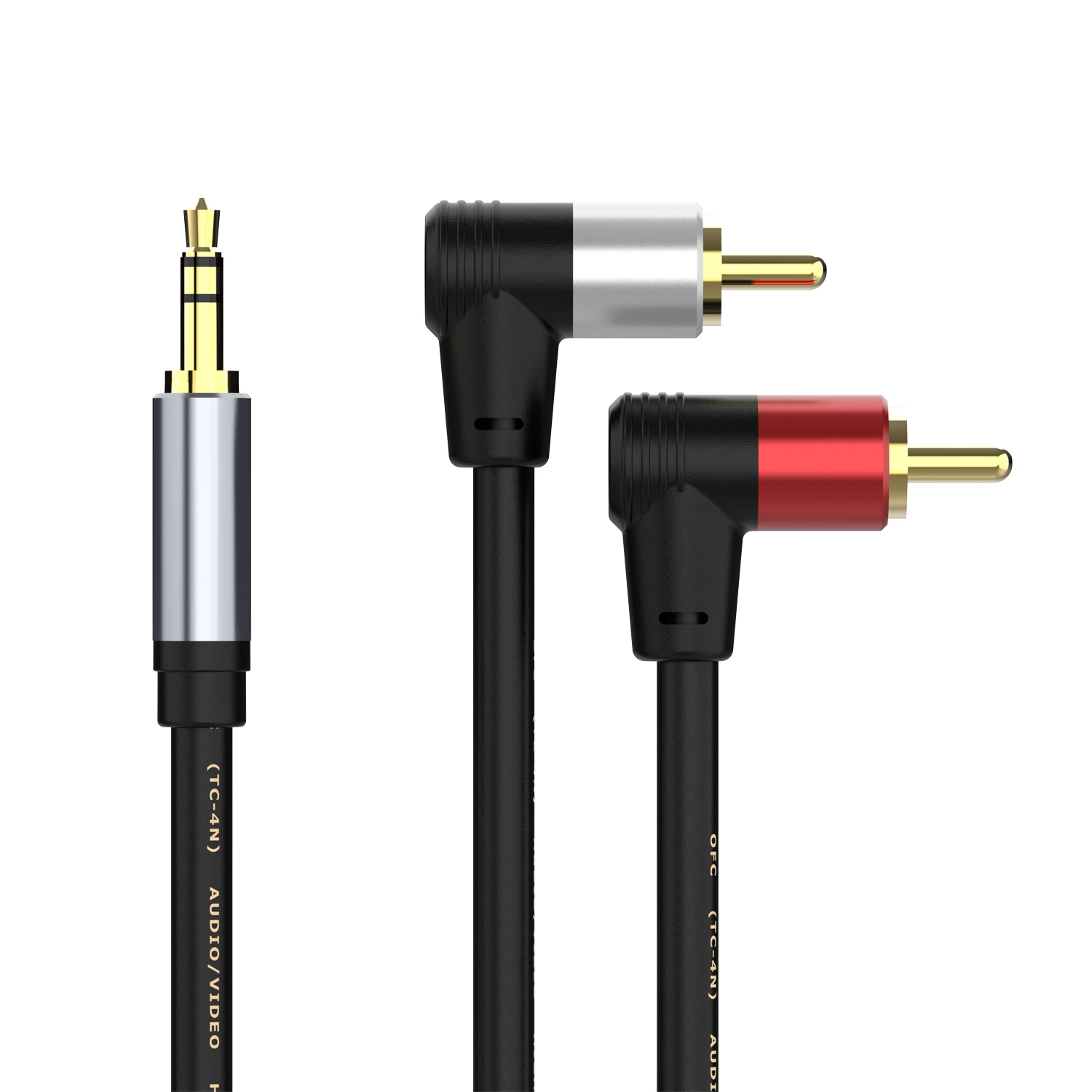 3.5mm to 2 Male RCA Elbow Cable Stereo Adapter Hi-Fi Audio A