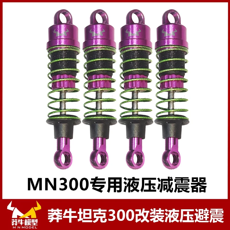 MN300 RC Tank Metal Hydraulic Shocks Off Road Wheel Tires Upgrade Kit Smooth Damping High Grip Rubber for All Terrain Hobby Car