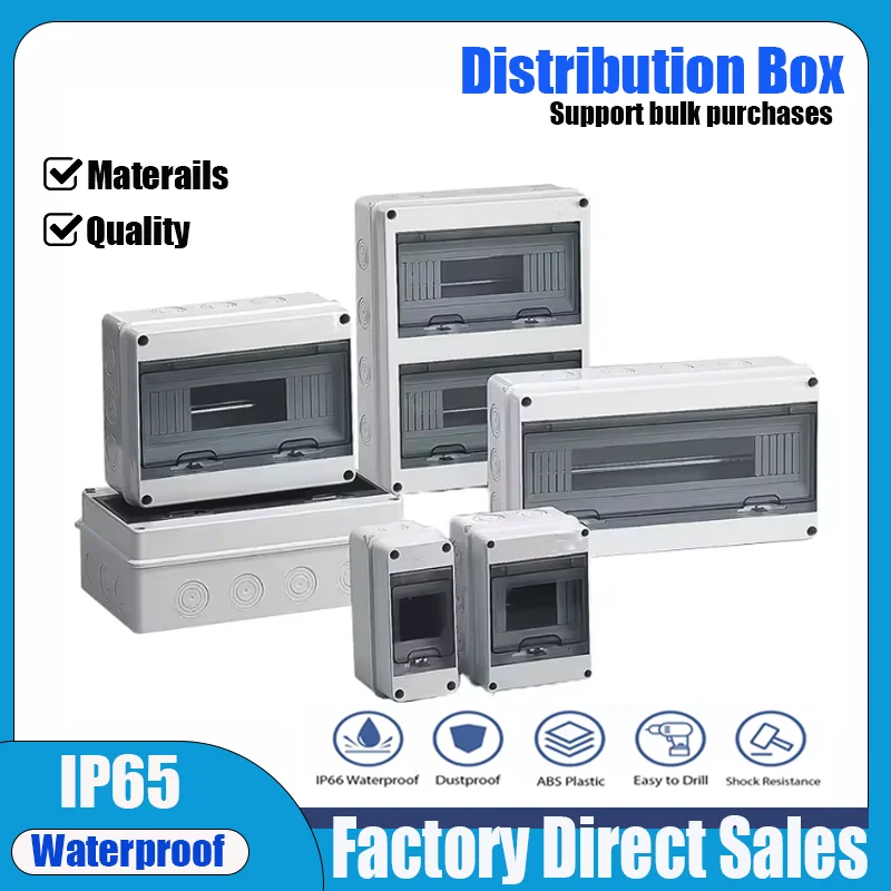 HL Series Distribution Box Outdoor Electrical IP65 Waterproof Junction Box 2/5/8/12/15/18/24 Way PC Plastic Waterproof Distribut
