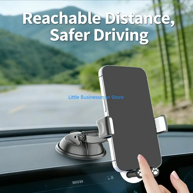 Innovative Panda Inspired Car Phone Brackets with Reliable Suctions Technology & Ergonomic Viewing Angles for Automotive M76A
