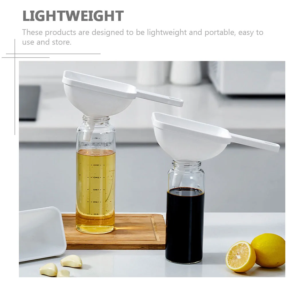 

2Pcs Wide Mouth Funnel for Home Use Heavy Duty Liquor Dispensing Oil Funnel Lightweight Portable Kitchen Supply Multifunctional