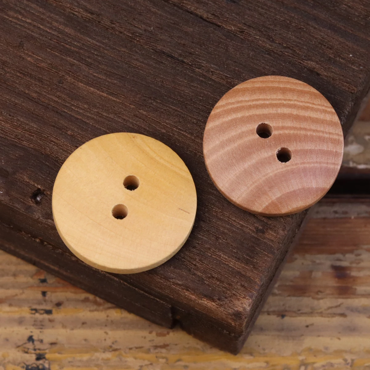 12pcs Simple Two Hole Popular Wooden Buttons For Sewing DIY Craft Supplies Natural Material Addictive Free Children Clothing