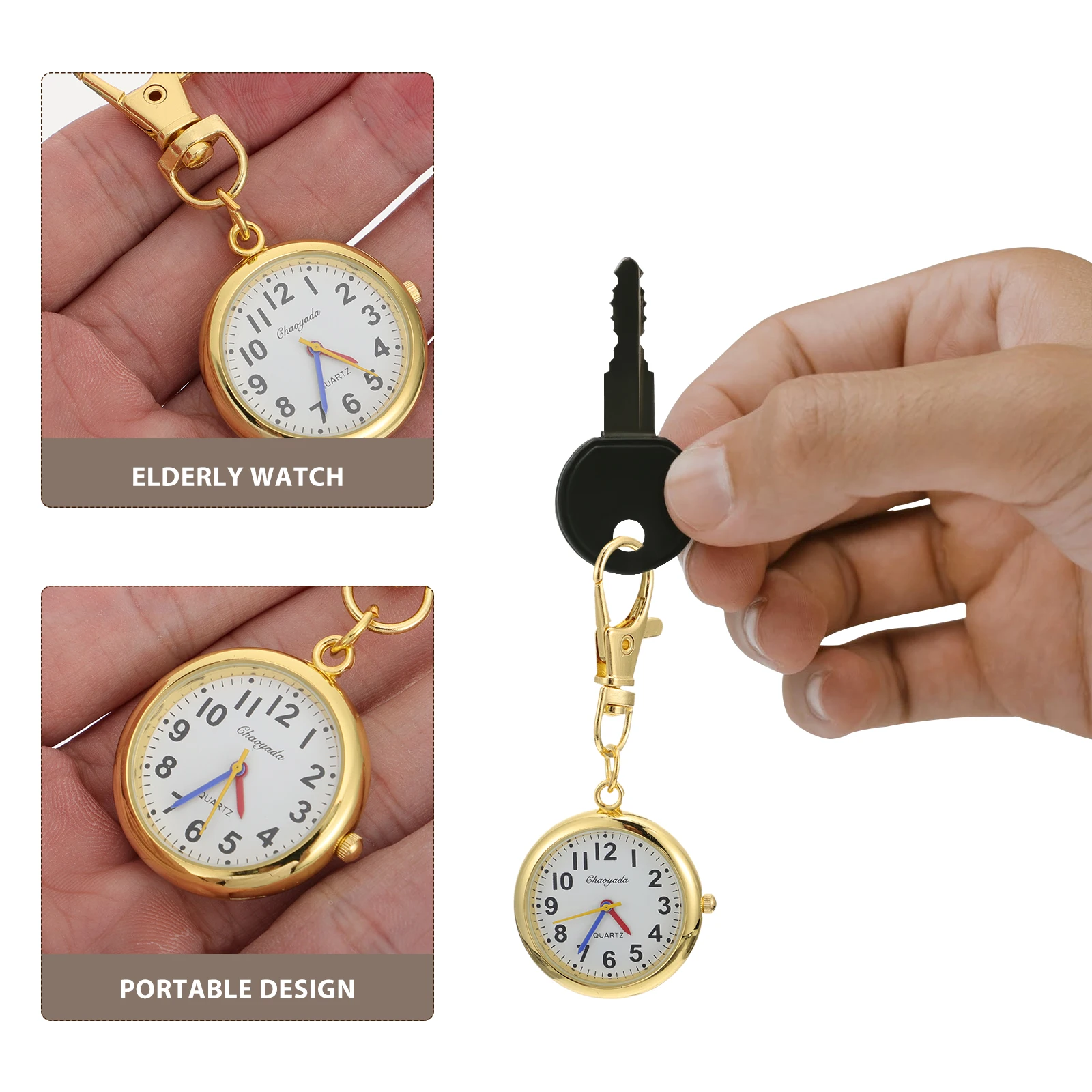 

Large-word Digital Watch Watches Steampunk Pocket with Chain Costume Mens for Elderly Lapel