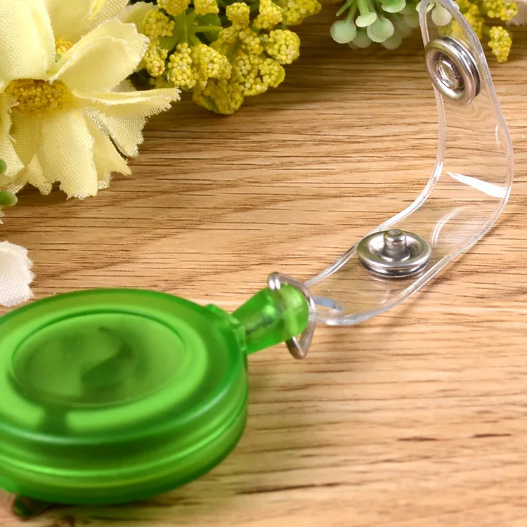 

5Pcs/Set Retractable Badge Reels Badge ID Pass Work Holder Accessories Clips Keychain Transparent Easy Pull Badge Reel