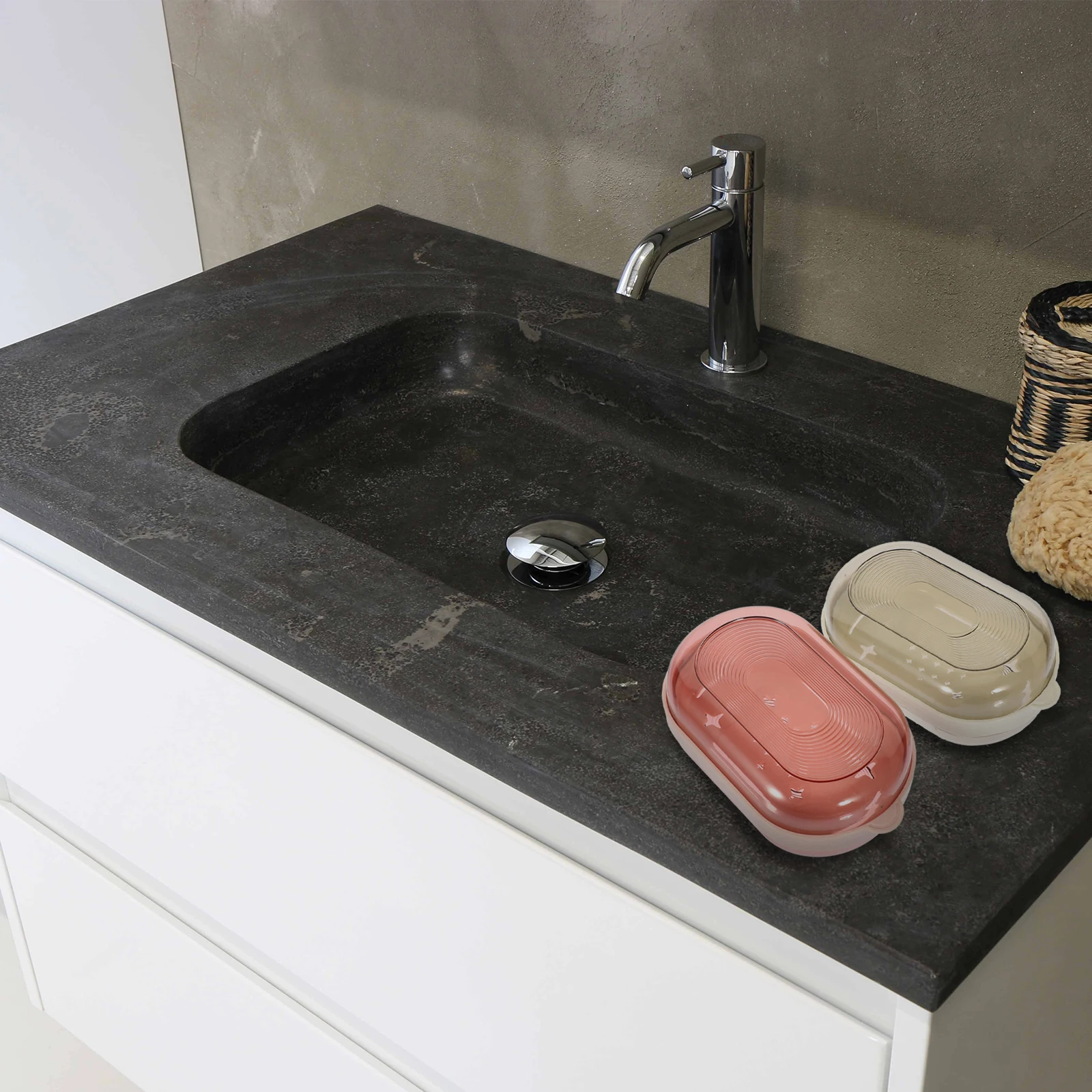 

2pcs Detachable Plastic Dish Quick Drying Hollow Out Design Modern Simple Holder For Bathroom Kitchen Bathtub Household