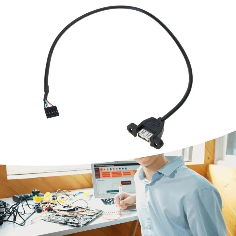 جودة USB2.0 أنثى إلى اللوحة الأم 9Pin كابل رأس USB IDC كابل للوحة الأم الموثوقة