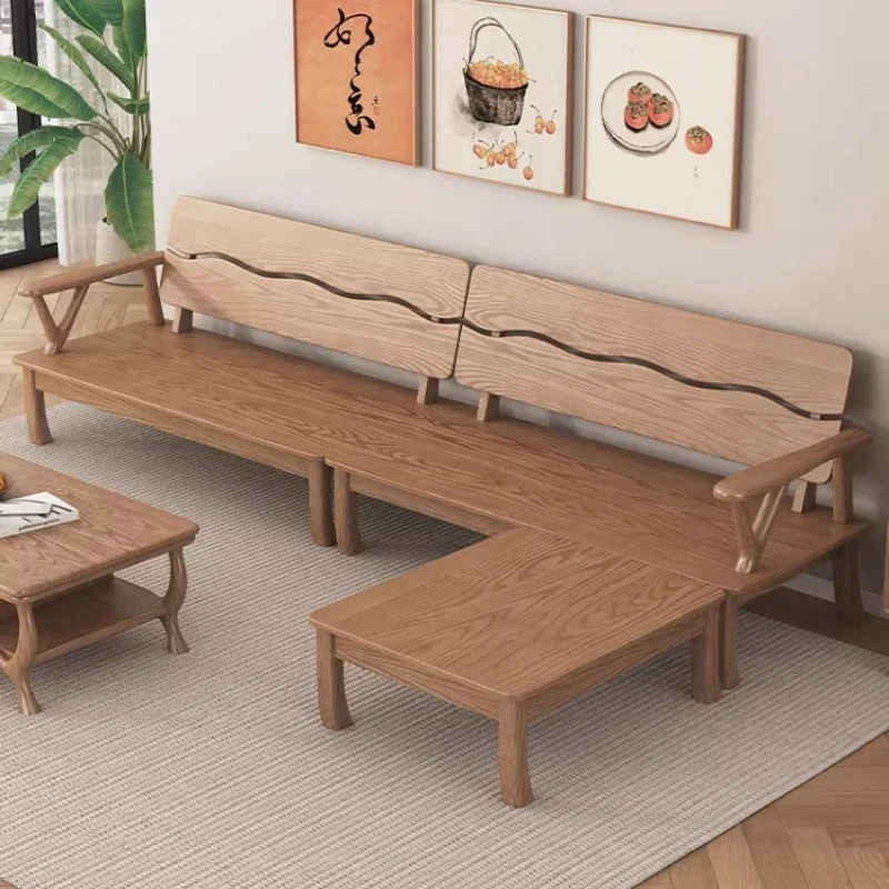 New Chinese-style all-solid wood sofa ash wood modern simple living room winter and summer dual-purpose sofa