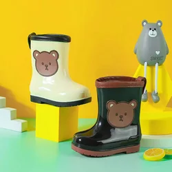 Botas de lluvia de dibujos animados para niños, zapatos antideslizantes de PVC, impermeables, de fondo suave, de 1 a 10 años