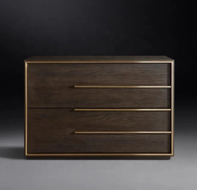 

Modern Bedroom Furniture Bedroom Metal Decorative High Design Sense Wooden Cabinets Bedside Table