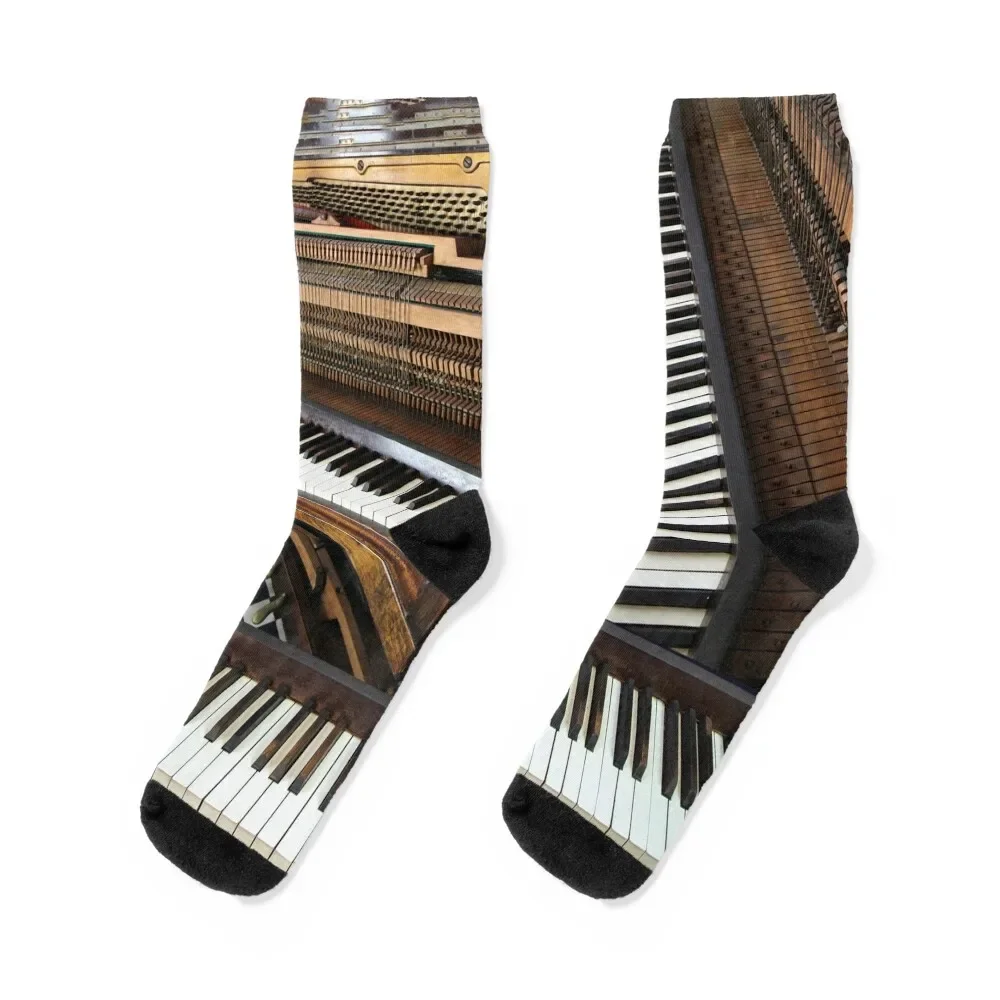 

Piano montage, vintage musical instrument Socks short anime Socks Male Women's