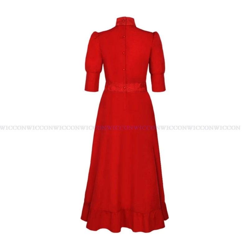 Halloween Mia Pearl Cosplay Costume Red Dress Scary Movie Cosplay Horror Outfit Uniform Woman Party Set Girls Role Play Clothes