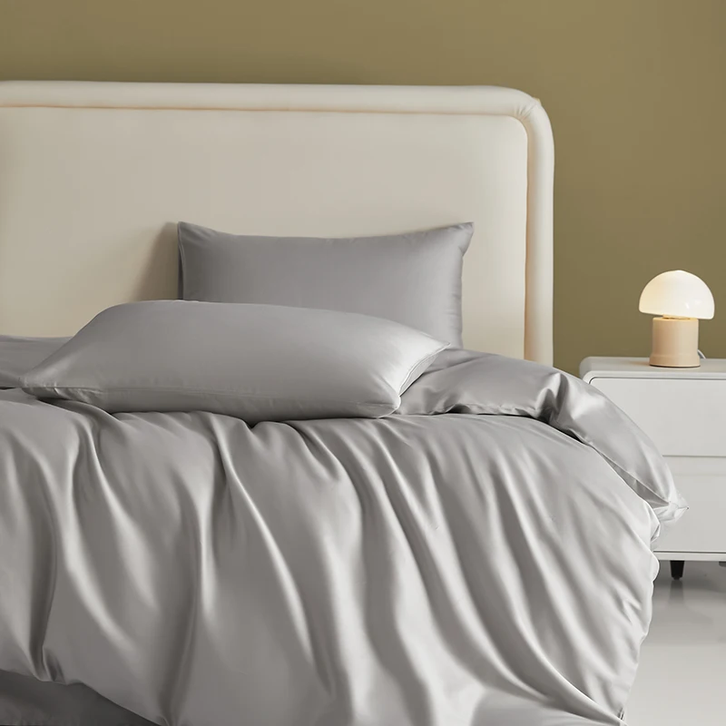 

2 шт., шелковистая наволочка из лиоцелла, 2026, летняя прохладная дышащая влагоотводящая наволочка, серая роскошная постельная белье для дома и отеля 48*74 см