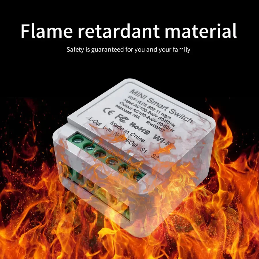 16A 20A Mini Wifi Smart Switch 2 Way Control Breaker Module Smart Home Cozylife APP Remote Control Works with Alexa Google Home