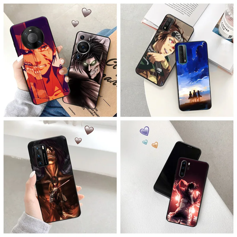 Silicone Black Phone Case for Motorola G200 5G G30 G31 One Fusion Attack on Titan Levi Huawei P40 P30 P20 P Smart iphone6 Cover