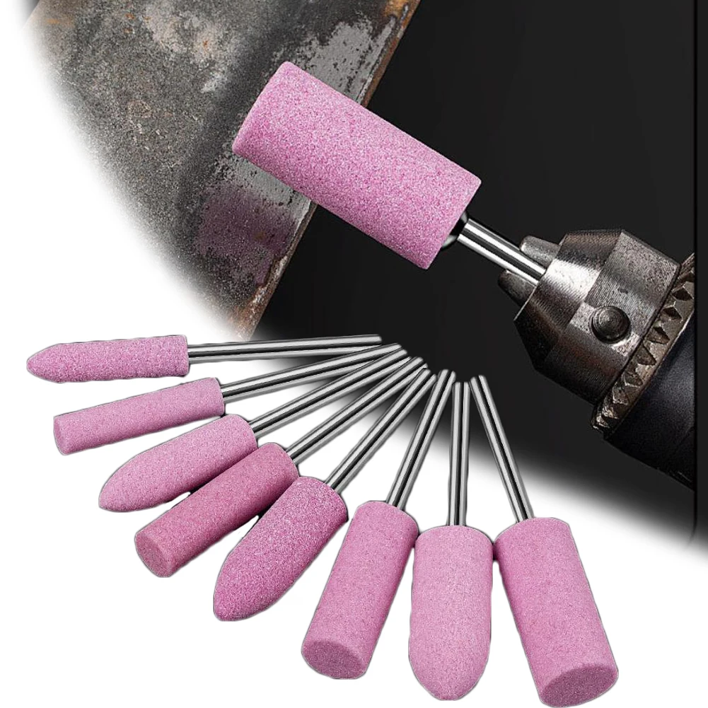 10pcs Corundum Grinding Heads 3mm Shank For-Metal Jade Wood Carving Rotaty Tool Polisher Grinders For Nail Drill-Bits Tool