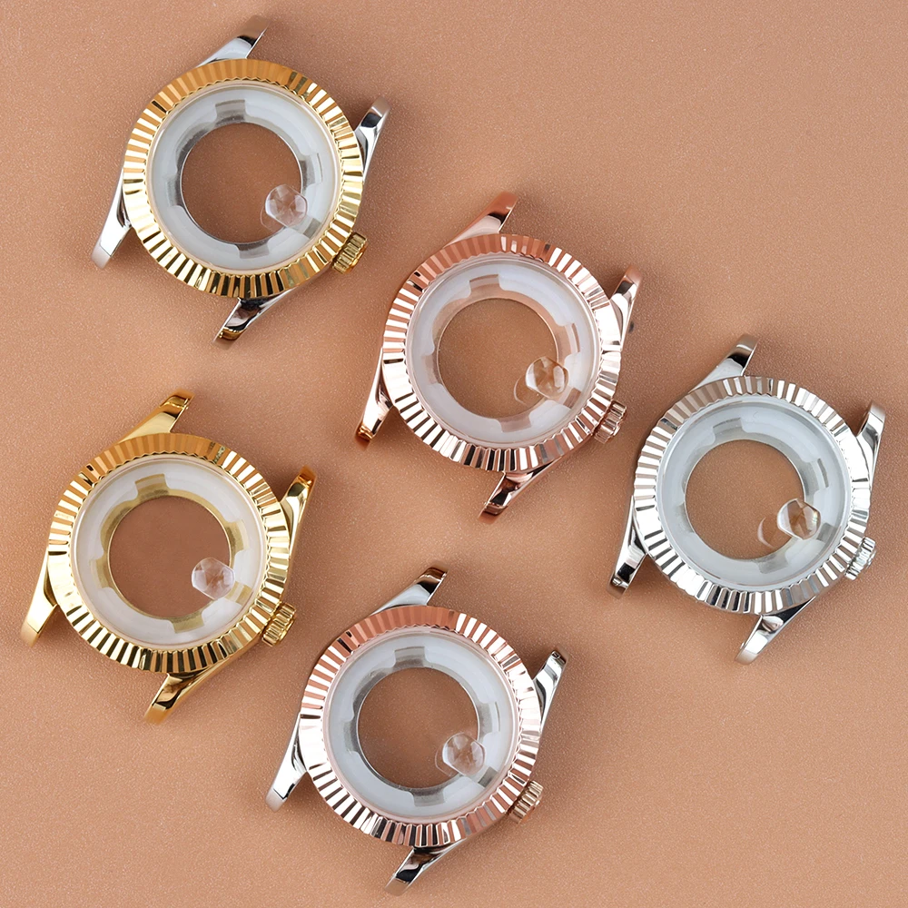 

NH05 33mm Case 17mm Strap Stainless Steel Lady's Watch Accessories For Seiko NH05 NH06 Movement Sapphire glass Datejust Case