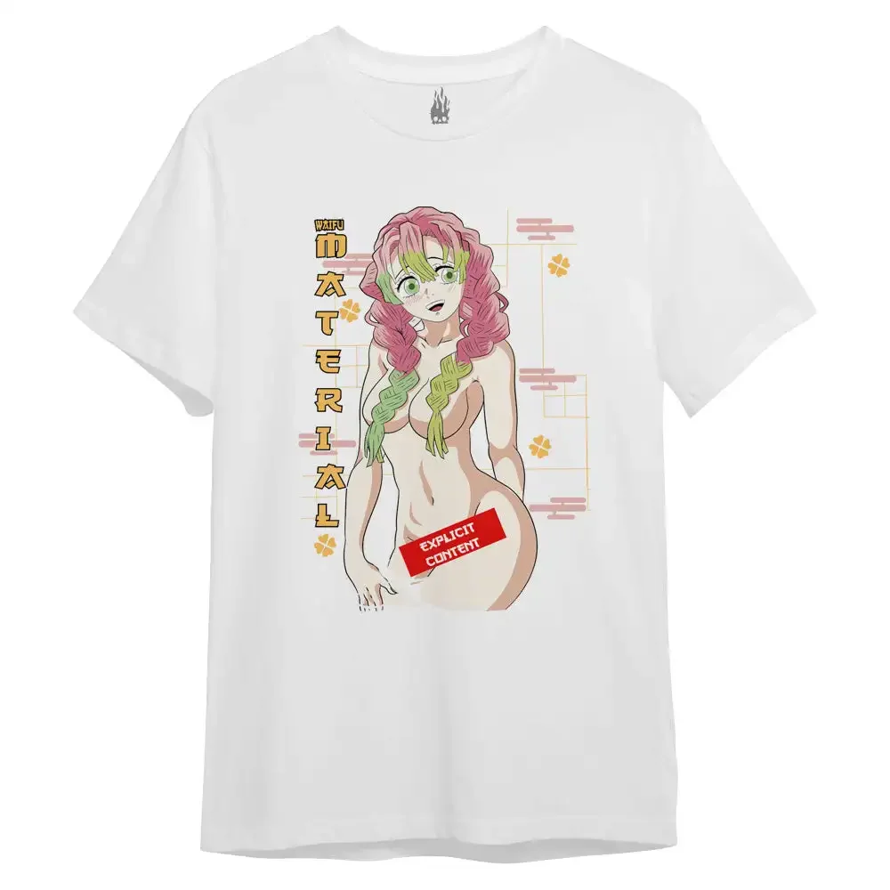 Waifu Material Embroidered Anime Crest Premium Cotton T-Shirt