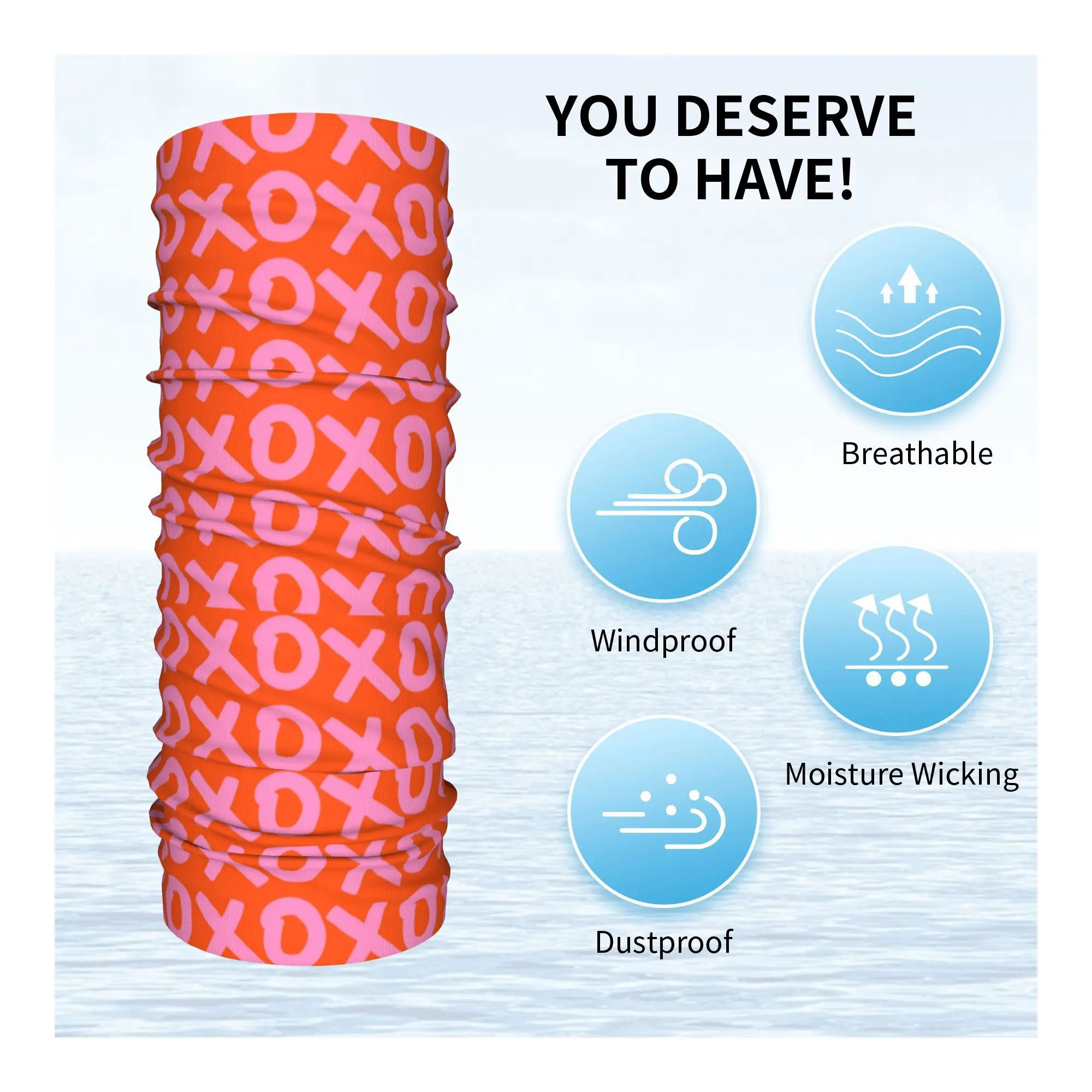 プレッピーモダンボヘミアン XOXO パターンバンダナネックゲートルプリントマジックスカーフヘッドバンドサイクリング男性女性大人オールシーズン