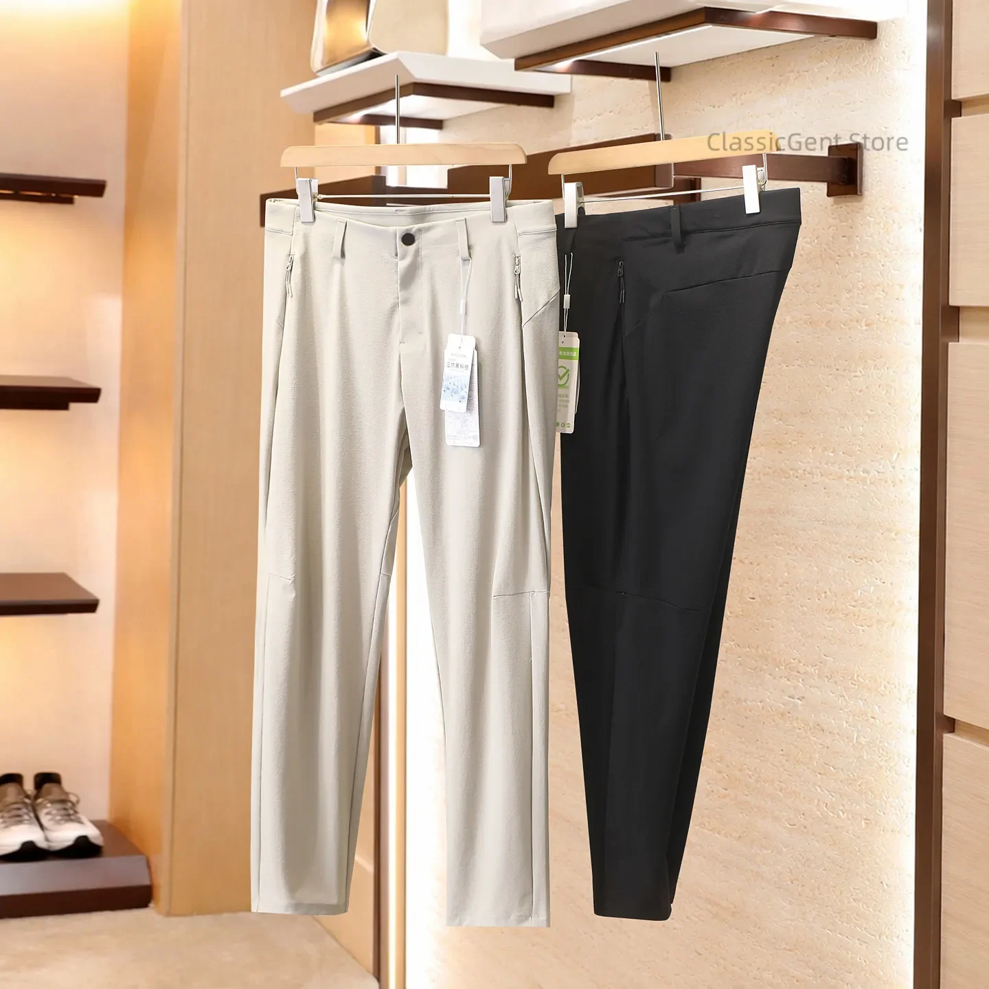 

City outdoor loose cotton four-sided elastic men's spring and summer waterproof breathable sports casual pants
