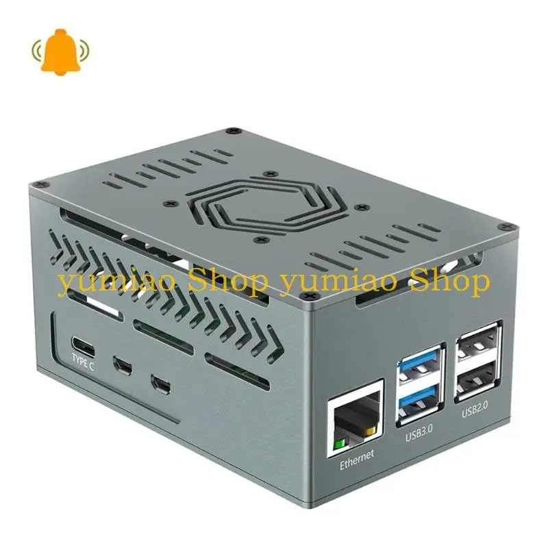 587B Aluminum Protective Housing Case For RPI 5 With Temperature Regulation Fan and Metal Heatsinks Optionaled Cooling
