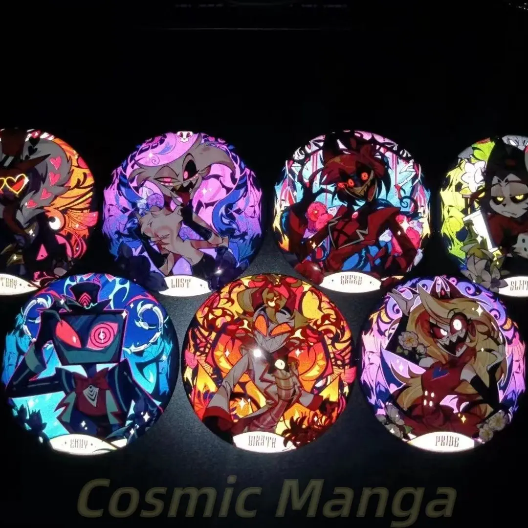 

Game Anime No Attributes Birthday Gift Double Flash Badge Color Paper Cosplay Set Collection Gift Fans Halloween 7pcs