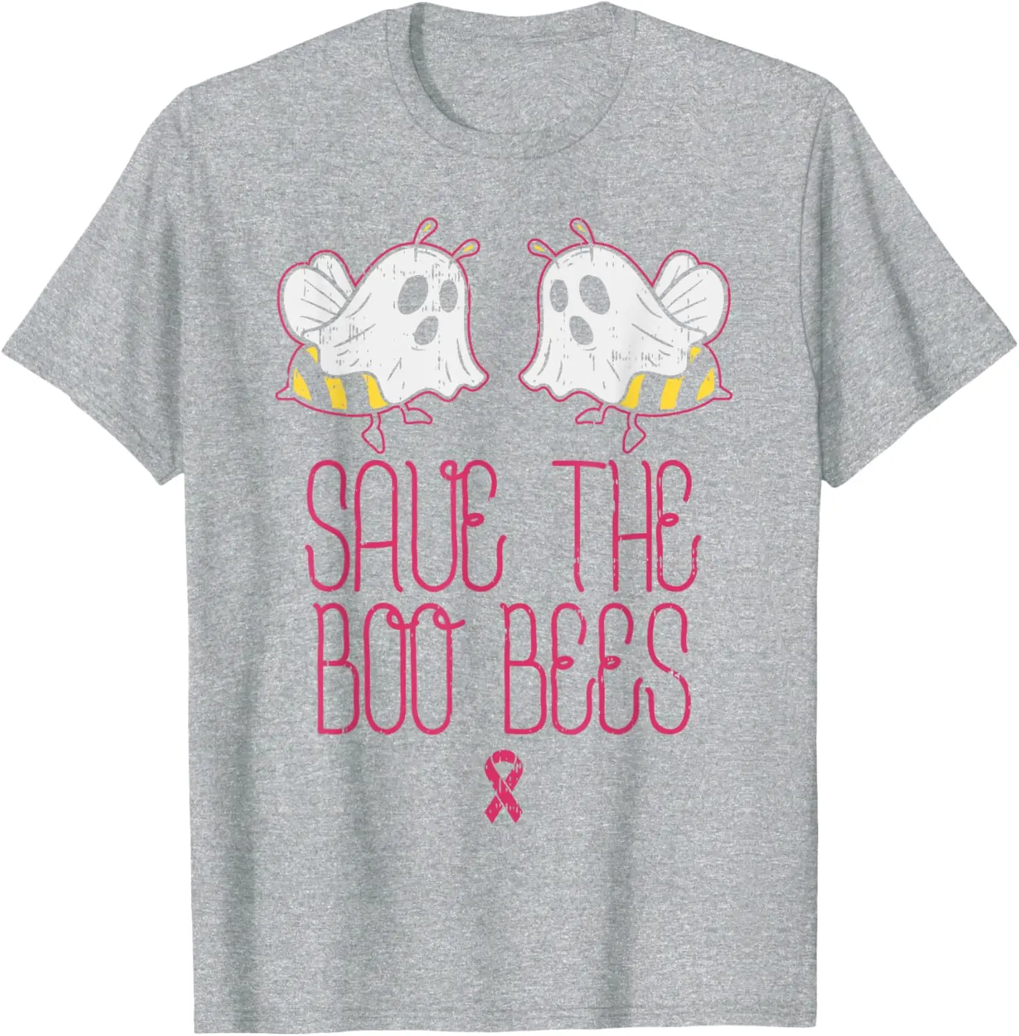  تي شيرت Save The Boobees Boo Bees للتوعية بسرطان الثدي للهالوين تي شيرت للنساء مضحك بشريط وردي دعم تي شيرت هدية مخيف لطيف #4