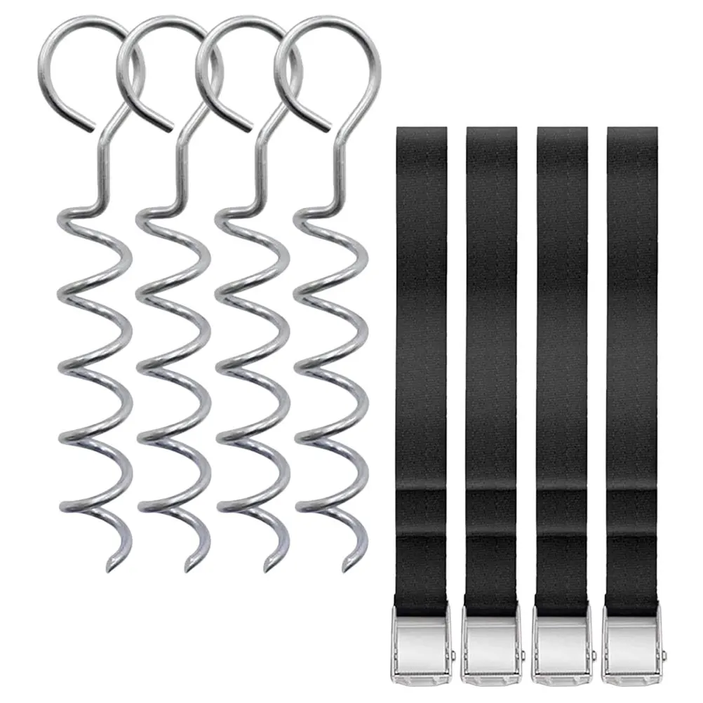 

Heavy Duty Spiral Tent Stakes Set Durable Nylon Material Camping Ground Anchors Professional Design Fits Tents Trampolines