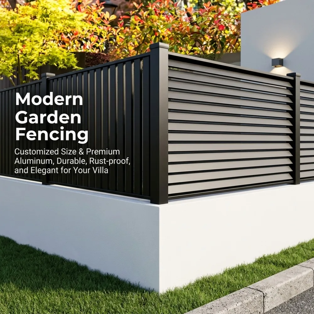 

Luxury Outdoor Aluminum Courtyard Fence European Design Garden Balcony Railing Villa Security Wall Fence Guardrail
