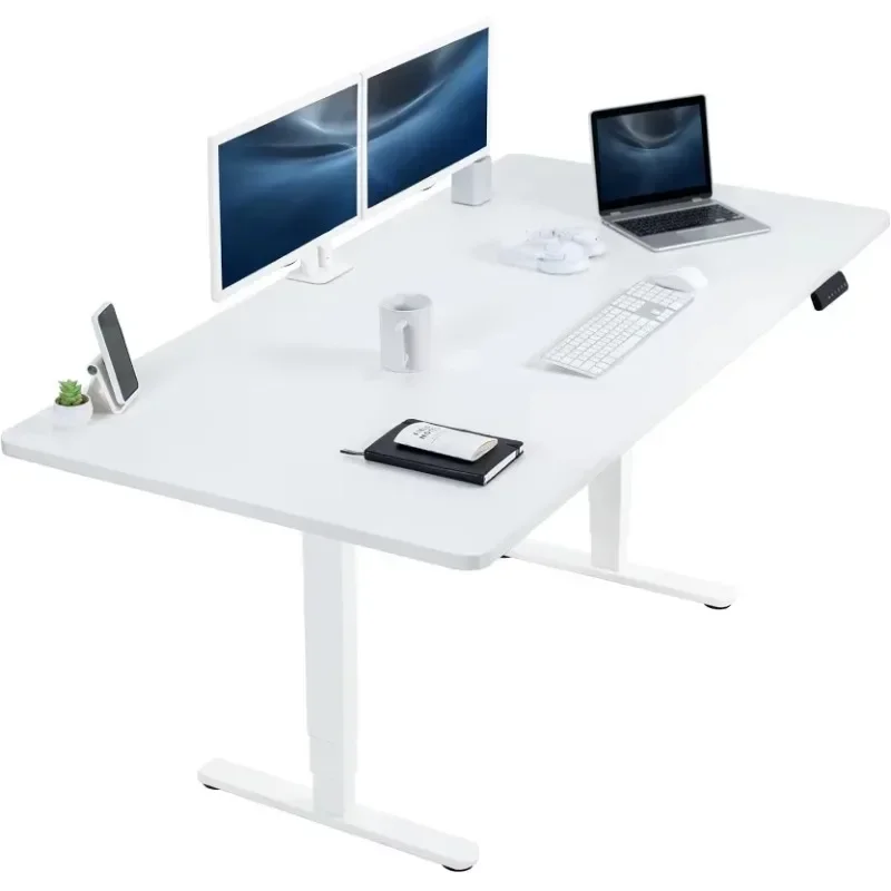 Electric 71 x 36 in Sit Stand Desk, Dual Motor Memory Controller Height Adjustment, 2B Series, White Top White Frame