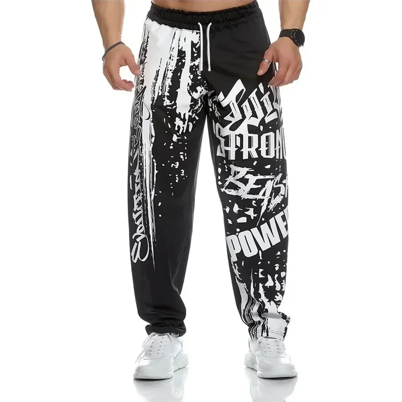 2026 Sommer Herren Sport-Hose mit Digitaldruck, mittelhoher Bund, gerade geschnittene Jogging-Sweatpants, Hip-Hop Loose Fit Herrenhose für das Gym – Detail 7