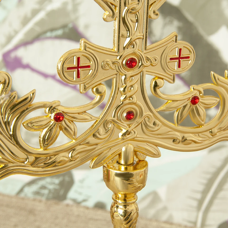 Gold Plated 7 Branch Candle Holder for Church Home Decor