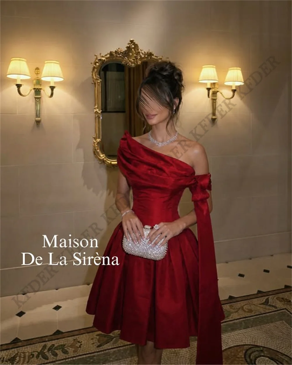 Sexy Red Short Homecoming Dresses Sleeveless One Shoulder Simple Prom Dresses A-Line Dubai Birthday Party Dresses Customized