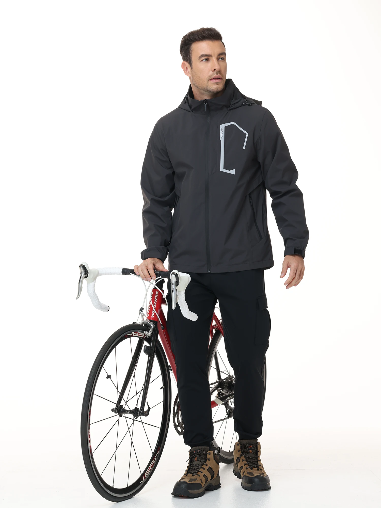 Sommer Herren Outdoor-Jacke Wasserdichte Regenjacke, Dünne Regenjacke mit Mehreren Taschen für Camping Wandern Radfahren Angeln – Detail 10