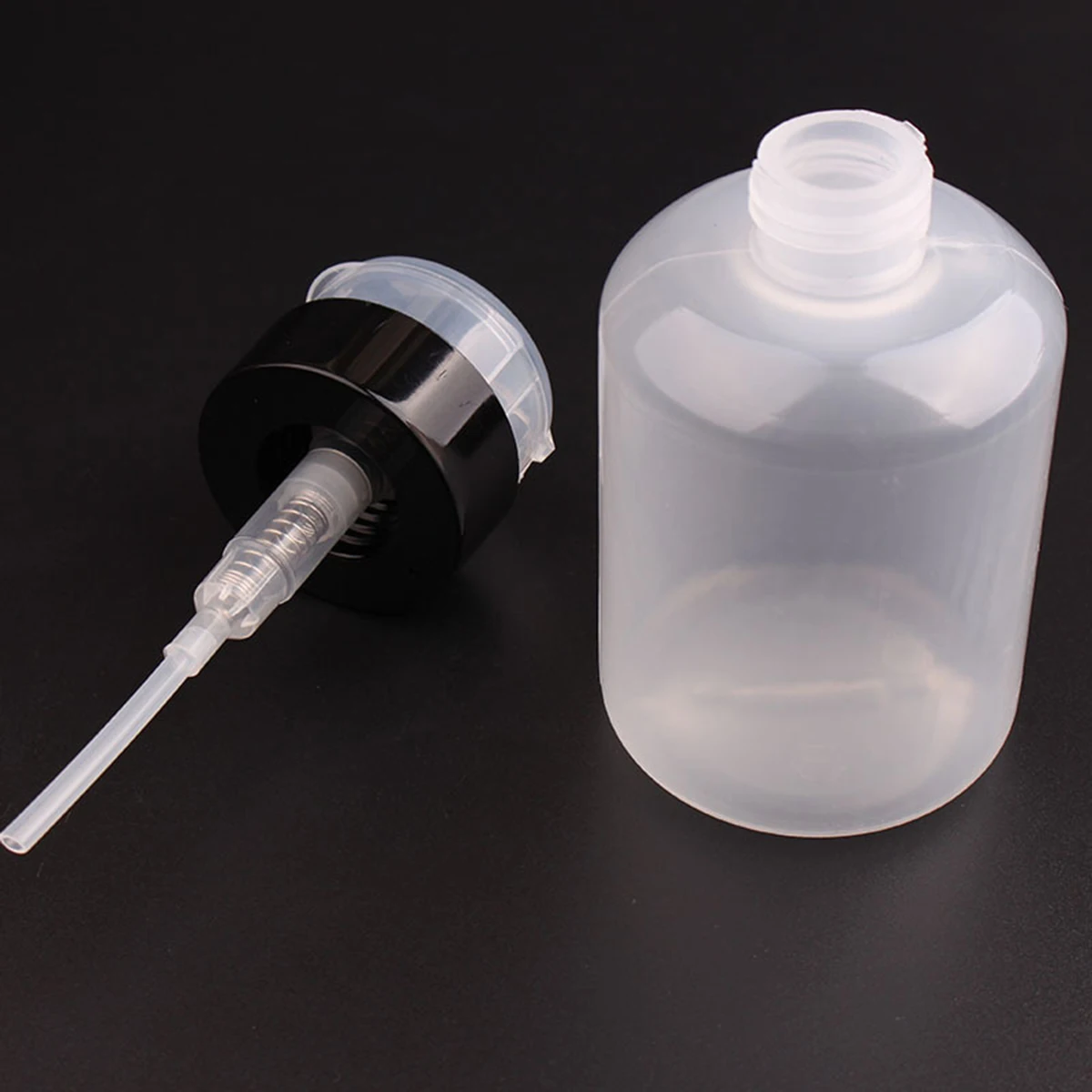 

220Ml Plastic Press Pump Bottle Lockable For Nail Polish Remover Subpackage Liquid Storage Refillable Travel Container