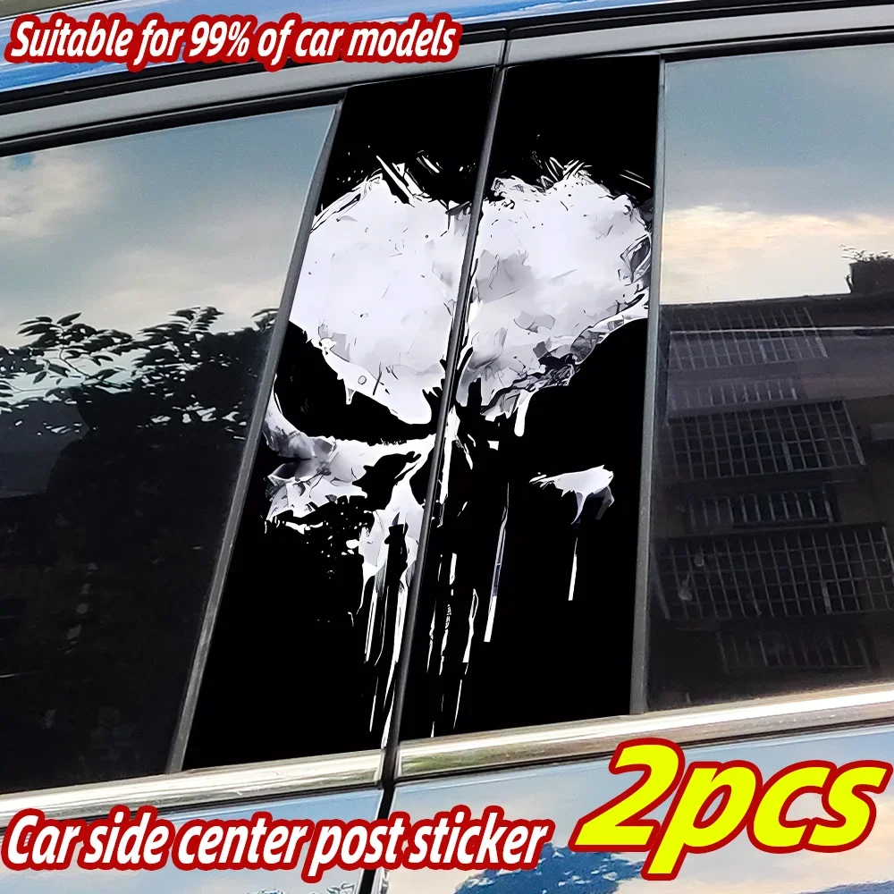 

Автомобильные наклейки Punisher, водостойкая солнцезащитная виниловая наклейка на стойку B, авто центральная колонна, аксессуары для декора