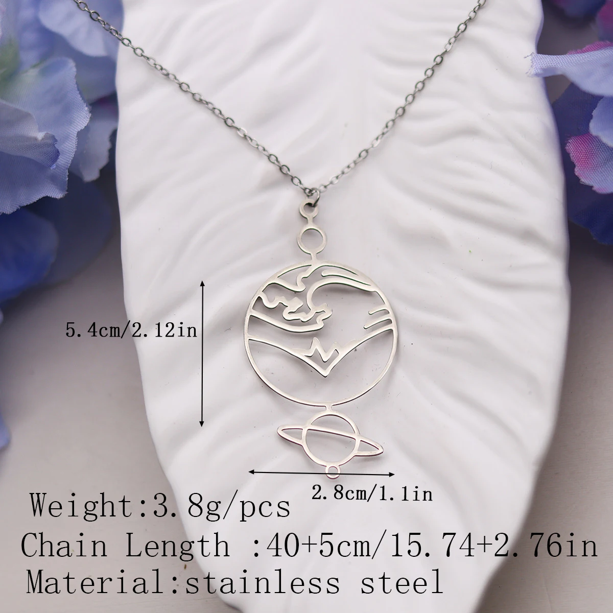 كينيتيال كوكب سماوي تحت عنوان قلادة قلادة النساء الفتيات الفولاذ المقاوم للصدأ الكون المختنق سلسلة عنق القلائد مجوهرات هدية #2