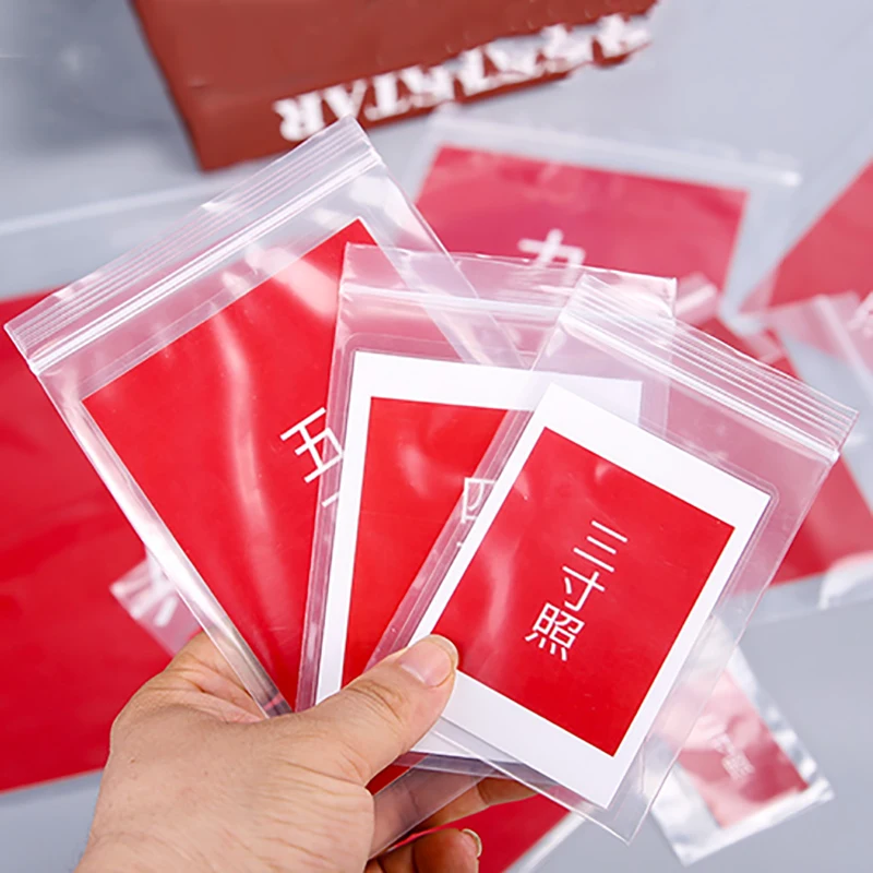 

100pcs 0.12mm Photo Bag Storage Sealed Bag Photo Storage Separate Ziplock Bag 1 " 2" Sealed Pocket Moisture-proof Waterproof