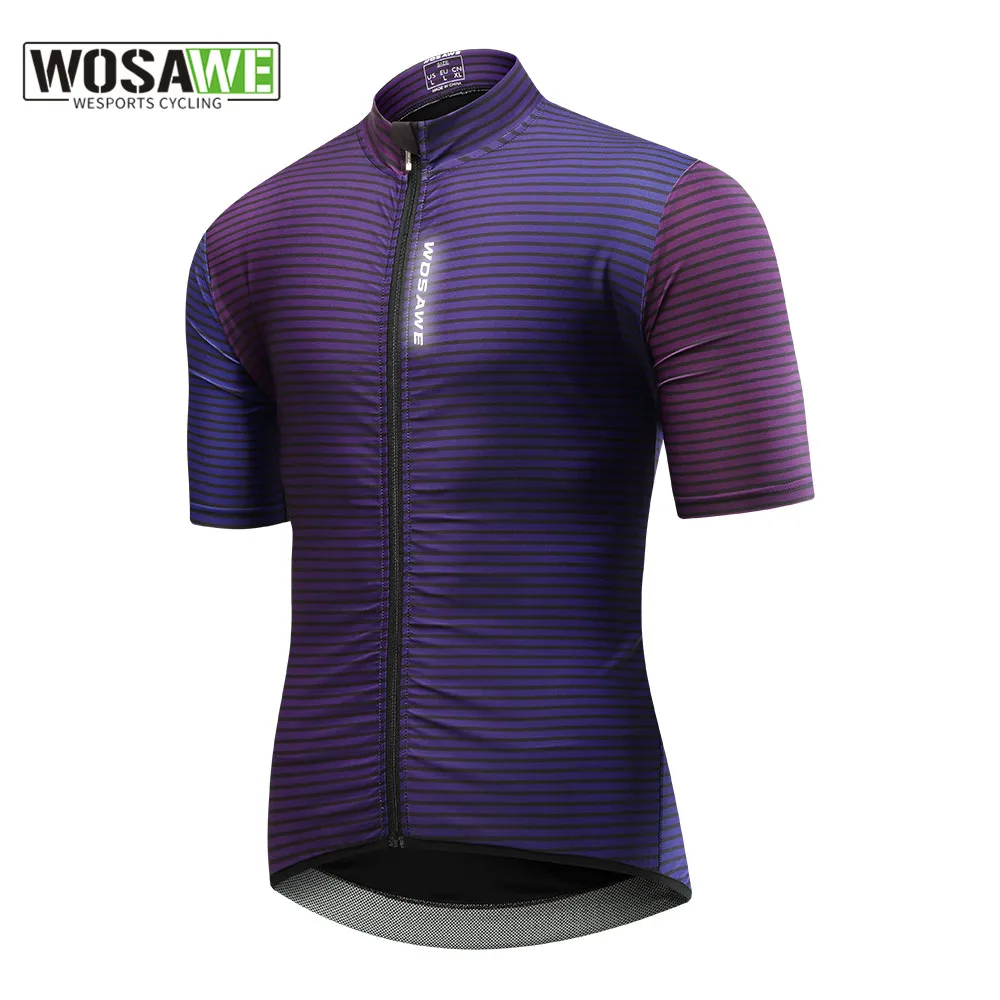 

WOSAWE Seamless Men's Cycling Jersey Summer Mountain Bike Downhill Clothing Breathable Reflective Bicycle Short Sleeve MTB Shirt