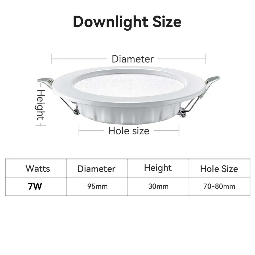 LED typu Downlight wbudowana lampa sufitowa zimny, ciepły biały reflektor AC 180V-265V wewnętrzne światła Led do sypialni w salonie kuchennym