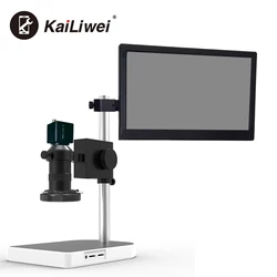 Microscopio Video elettronico ad alto ordine Kailiwei 200W pixel con luce a LED lente d'ingrandimento per la riparazione del telefono cellulare con Display da 11.6 pollici