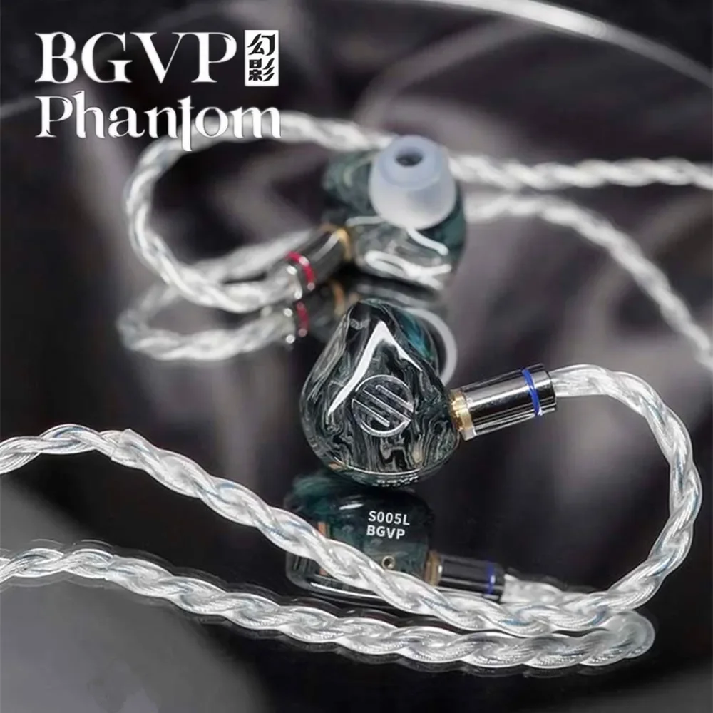 BGVP Phantom 8 Driver EST BCD Flagship In-Ear Monitor Earphones Wired Earbuds With MMCX Cable Wood Carving IEMs HIFI Headphones